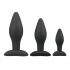 Easytoys Rocket - anālais dildo komplekts - melns (3 daļas) 