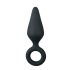 Easytoys Pointy Plug - ar riņķi aprīkots anālais dildo - vidējs (melns) 