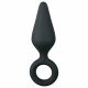 Easytoys Pointy Plug - satvēriena gredzens anālais dildo - vidējs (melns)