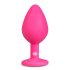 Easytoys Diamond - balta ar dimanta anālais dildo (vidējs) - rozā 