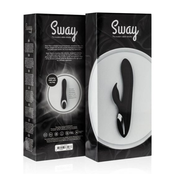 Sway Nr.2 - akumulatora, elastīgs vibrators ar klitora stimulatoru (melns)