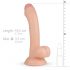 Reālā Fantāzija Vince - ar sēkliniekiem, priekšādiņu dildo - 19,5 cm (dabīgs) 