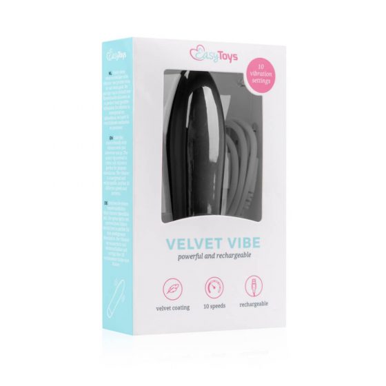 Easytoys Velvet Vibe - akumulatora stienis vibrators (melns)