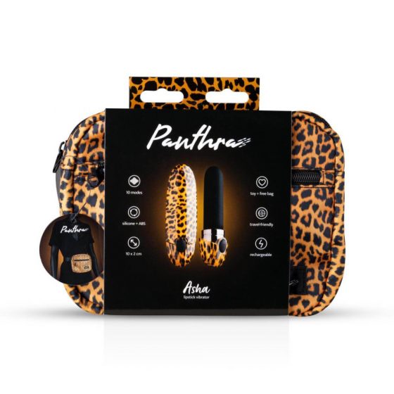 Panthra Asha - akumulatora lūpu vibratoru (leoparda-melna)