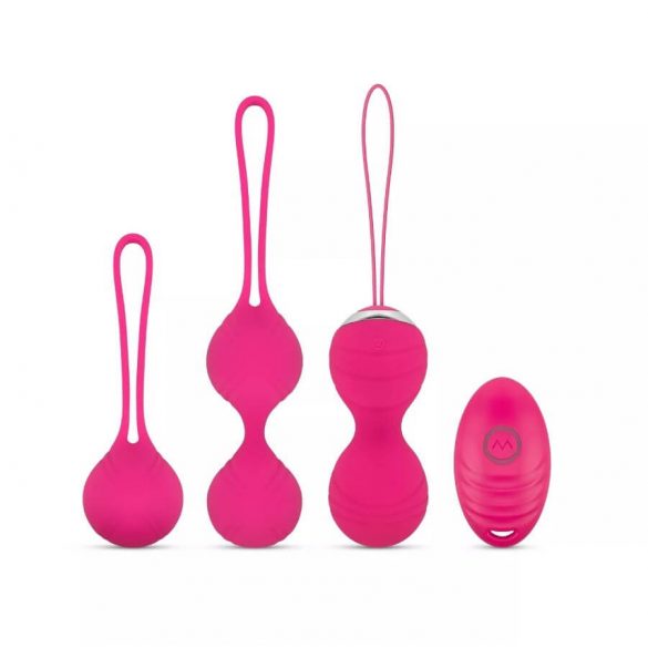 Easytoys LoveBalls - vibrējošu geiša bumbiņu komplekts - 3 gab. (rozā) 