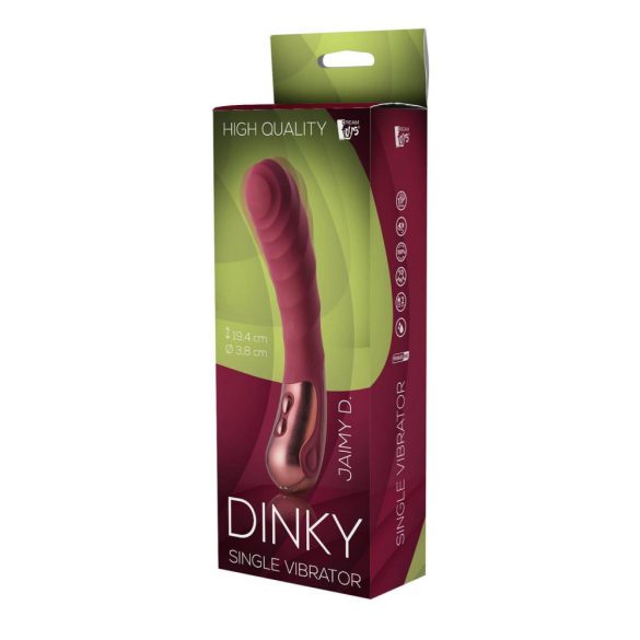 Dinky Jaimy D. Single - uzlādējams, rievots G-punkta vibrators (bordo) 