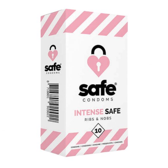 SAFE Intense Safe - rievoti-punktoti prezervatīvi (10 gab.) 