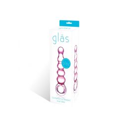 GLAS - roosa klaasist anaalhelmedildo