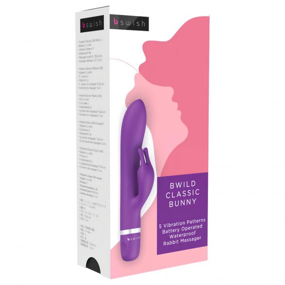 B SWISH Bwild Classic Bunny - klitorašo vibrators (lillā) 