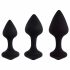 FEELZTOYS Bibi - anālā dildo komplekts - melns (3 daļas) 