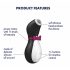 Satisfyer Penguin - akumulators, ūdensnecaurlaidīgs klitora stimulators (melns-balts) 