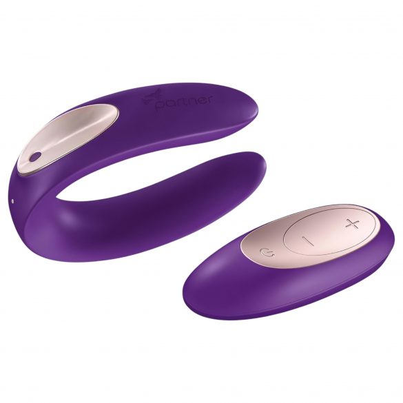 Satisfyer Double Plus Remote - tālvadāms, akumulatora pāru vibrators (violets) 