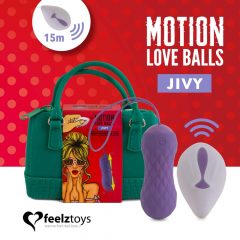   FEELZTOYS Jivy - akumulatora, radiovadība, ūdensizturīga, bīdāma vibrējoša ola (violeta)