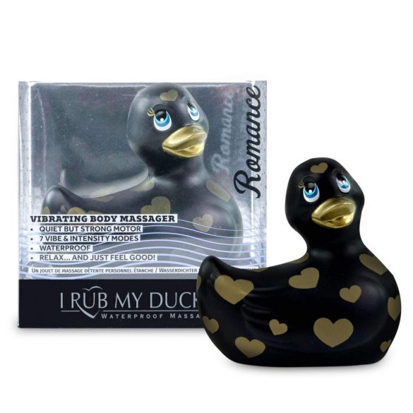 My Duckie Romance 2.0 - ūdensizturīgs pīles klitora vibrators (melns-zelts) 