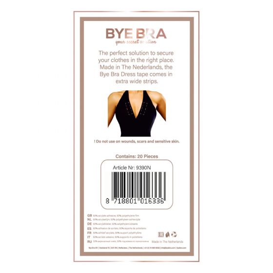 Bye Bra - divpusējas apģērba fiksācijas lentes (20 gab)