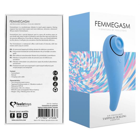 FEELZTOYS Femmegasm - uzlādējama 2in1 klitora vibrators (zils) 